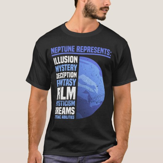 Neptune Astrologie Planet Space Lover T-Shirt (Vorderseite)