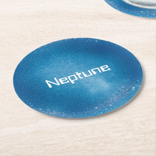 Neptune Blue Runder Pappuntersetzer (Angewinkelt)