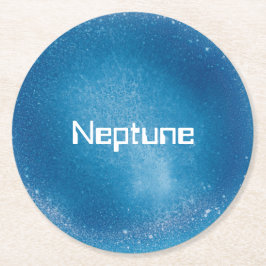 Neptune Blue Runder Pappuntersetzer