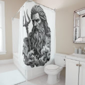 Neptune God - Black Marble Art Duschvorhang (Beispiel)
