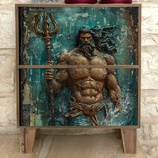 Neptune Griechischer Gott Decoupage Seidenpapier