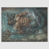 Neptune Griechischer Gott Decoupage Seidenpapier (Vorderseite)