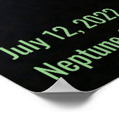 Neptune James Webb Foto NIRCam Image Green Text Poster (Ecke)