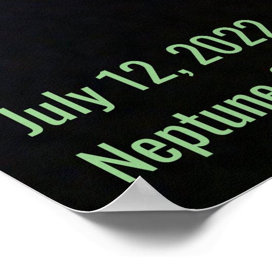 Neptune James Webb Foto NIRCam Image Green Text Poster (Ecke)