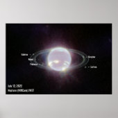 Neptune James Webb Foto NIRCam Image White Text Poster (Vorne)