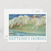 NEPTUNE-PFERDE FAHREN DIE WELLEN POSTKARTE (Vorne/Hinten)