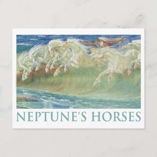 NEPTUNE-PFERDE FAHREN DIE WELLEN POSTKARTE (Vorderseite)