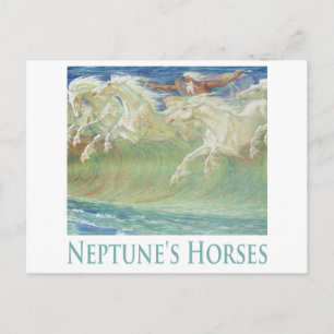 NEPTUNE-PFERDE FAHREN DIE WELLEN POSTKARTE