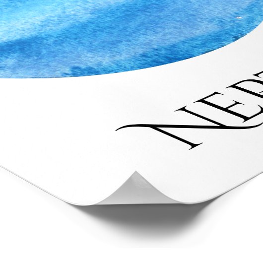 Neptune Planet Watercolor Poster (Ecke)