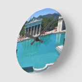 Neptune Pool at Hearst Castle, San Simeon, CA Runde Wanduhr (Winkel)