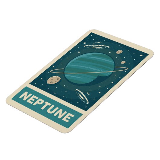 Neptune Retro Galaxy UFO Magnet (Linke Seite)