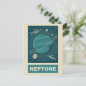 Neptune Retro Galaxy UFO Postkarte (Stehend Vorderseite)