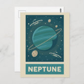Neptune Retro Galaxy UFO Postkarte (Vorne/Hinten)