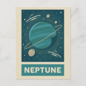 Neptune Retro Galaxy UFO Postkarte (Vorderseite)