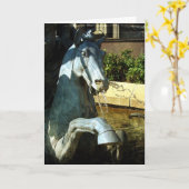 Neptune's Horse, Plaza Fountain Detail 2, Birthday Karte (Gelbe Blume)