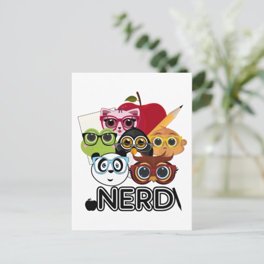 Nerd 3 postkarte (Stehend Vorderseite)