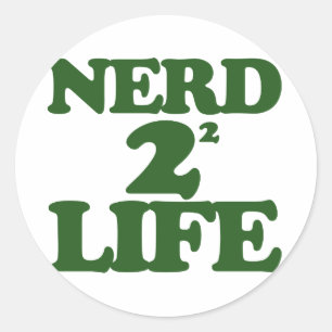 Nerd 4 Lebensdauer Runder Aufkleber