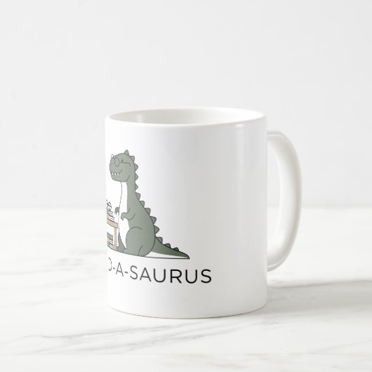 Nerd-a-Saurus Kaffeetasse (VorderseiteRechts)