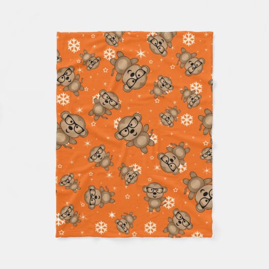 Nerd-Affenschneeflocken Fleecedecke (Vorderseite)