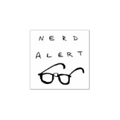 Nerd Alert 1x1" Gummi-Briefmarke Gummistempel (Prägung)