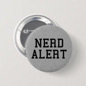 Nerd Alert Funny Zitat Button (Vorne & Hinten)