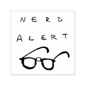 Nerd Alert selbstfarbig 1,5x1,5" Gummi-Briefmarke Permastempel (Design)