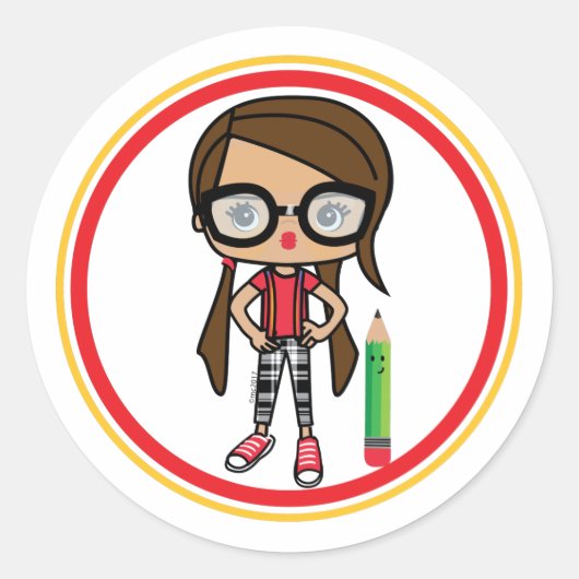 Nerd Anna Sticker (Vorderseite)
