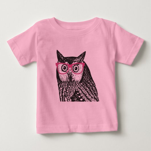 Nerd Bird Vintag Graphic Owl Baby Strampler (Vorderseite)