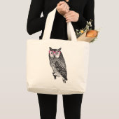 Nerd Bird Vintag Graphic Owl Leinwand Tote Bag Jumbo Stoffbeutel (Vorderseite (Produkt))