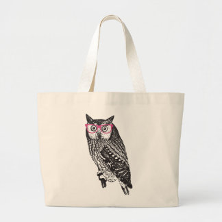 Nerd Bird Vintag Graphic Owl Leinwand Tote Bag Jumbo Stoffbeutel