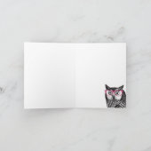 Nerd Bird Vintage grafische Eule-Notecards Karte (Innenseite)