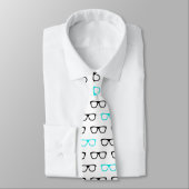 Nerd-Brille blau Nerd Herren Krawatte (Gebunden)
