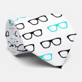 Nerd-Brille blau Nerd Herren Krawatte (Gerollt)