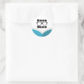 Nerd buchen runder aufkleber (Tasche)