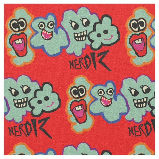 Nerd Cartoon-Monster Stoff (Nahaufnahme)