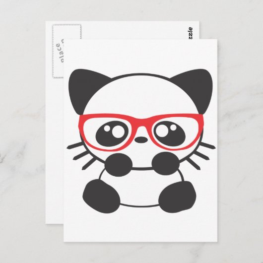 Nerd Cat Postkarte (Vorne/Hinten)