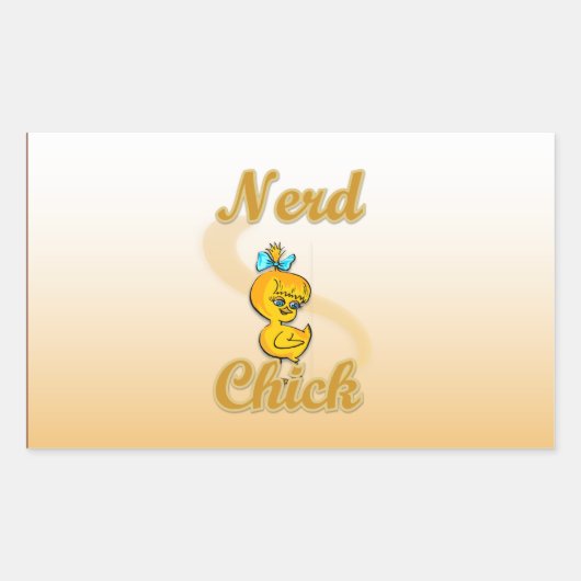 Nerd Chick Rechteckiger Aufkleber (Vorderseite)