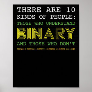 Nerd-Computer-Binärkode-Geek-T-Shirts Poster