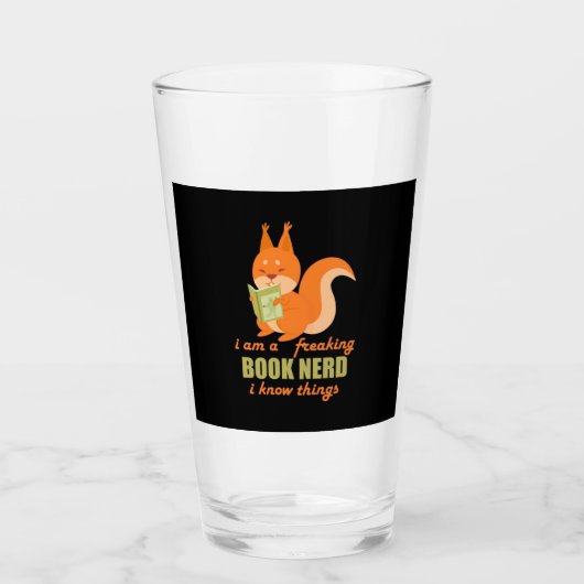 Nerd Eichhörnchen Glas (Vorderseite)
