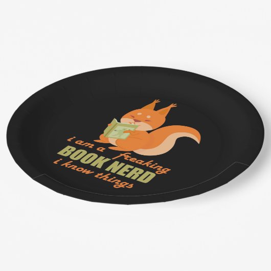 Nerd Eichhörnchen Pappteller (Schrägansicht)