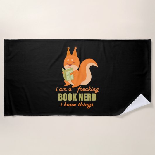Nerd Eichhörnchen Strandtuch (Vorderseite)