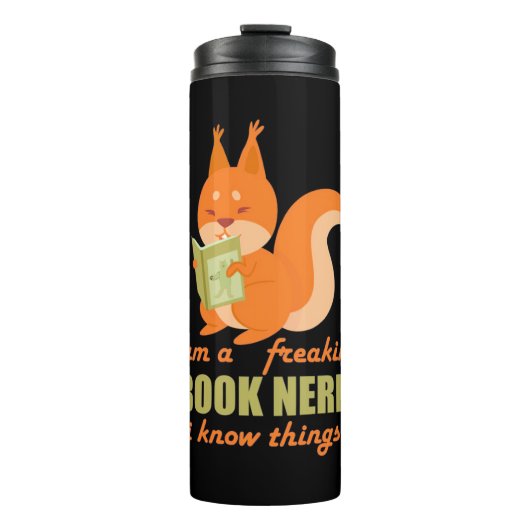 Nerd Eichhörnchen Thermosbecher (Vorderseite)