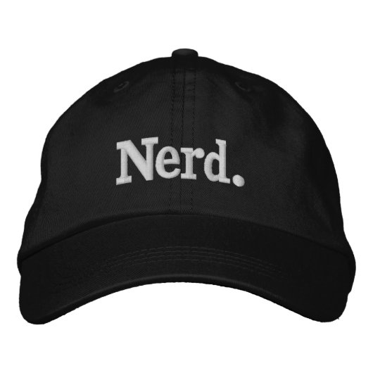 Nerd ein Wort weiße Text minimalistisch lustiges D Bestickte Baseballkappe (Vorderseite)