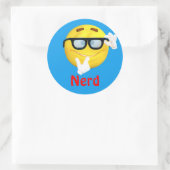 Nerd Emoji Emoticon Cartoon Face Runder Aufkleber (Tasche)