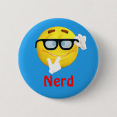 Nerd Emoji Emoticon-Cartoon-Gesicht Button (Vorderseite)