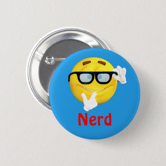 Nerd Emoji Emoticon-Cartoon-Gesicht Button (Vorne & Hinten)