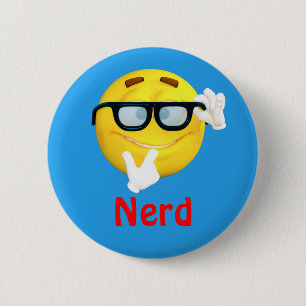 Nerd Emoji Emoticon-Cartoon-Gesicht Button