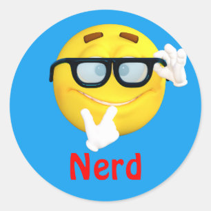 Nerd Emoji Emoticon-Cartoon-Gesicht Runder Aufkleber