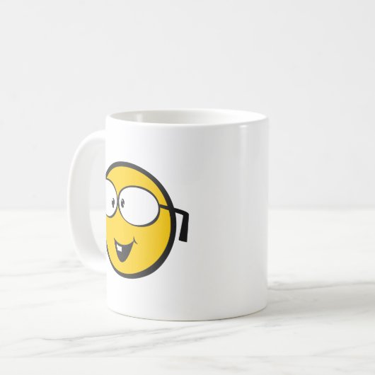 Nerd Emoji Kaffeetasse (Vorderseite Links)