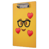 Nerd Emoji mit Herz Klemmbrett (Links)